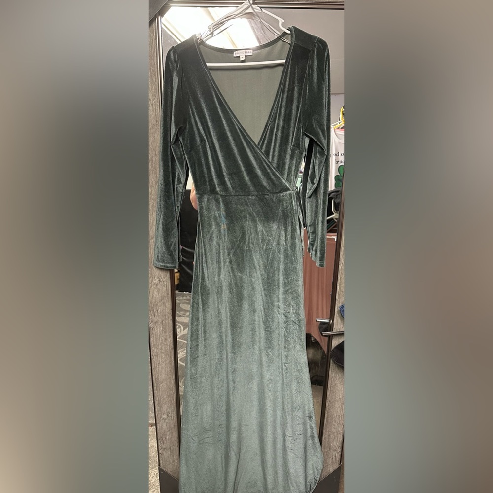 Velvet wrap dress